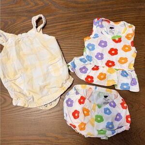 Colorful Floral and Plaid Kids Diaper Cover Set